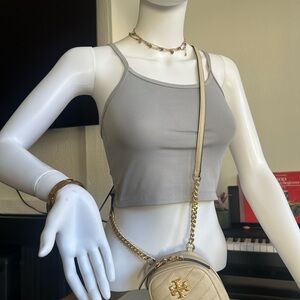 Gray Ribbed Crop Top